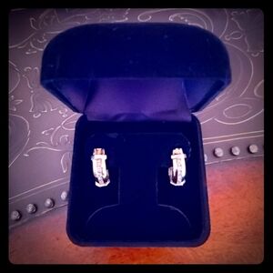 14kt DIAMOND GOLD     Oval Hoop Earring Set